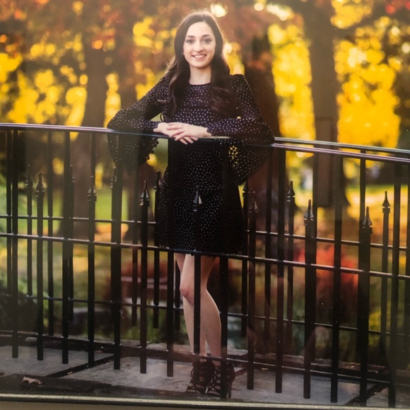 Black trumpet sleeve dress - Picture 4 of 4